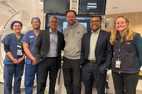 Austin Health's Interventional Radiology team with patient Luke Johnston